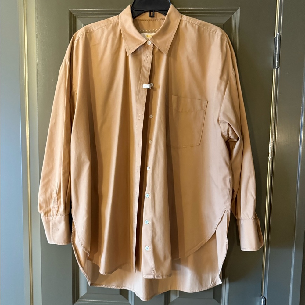 Anthropologie Tan Button Down Shirt
